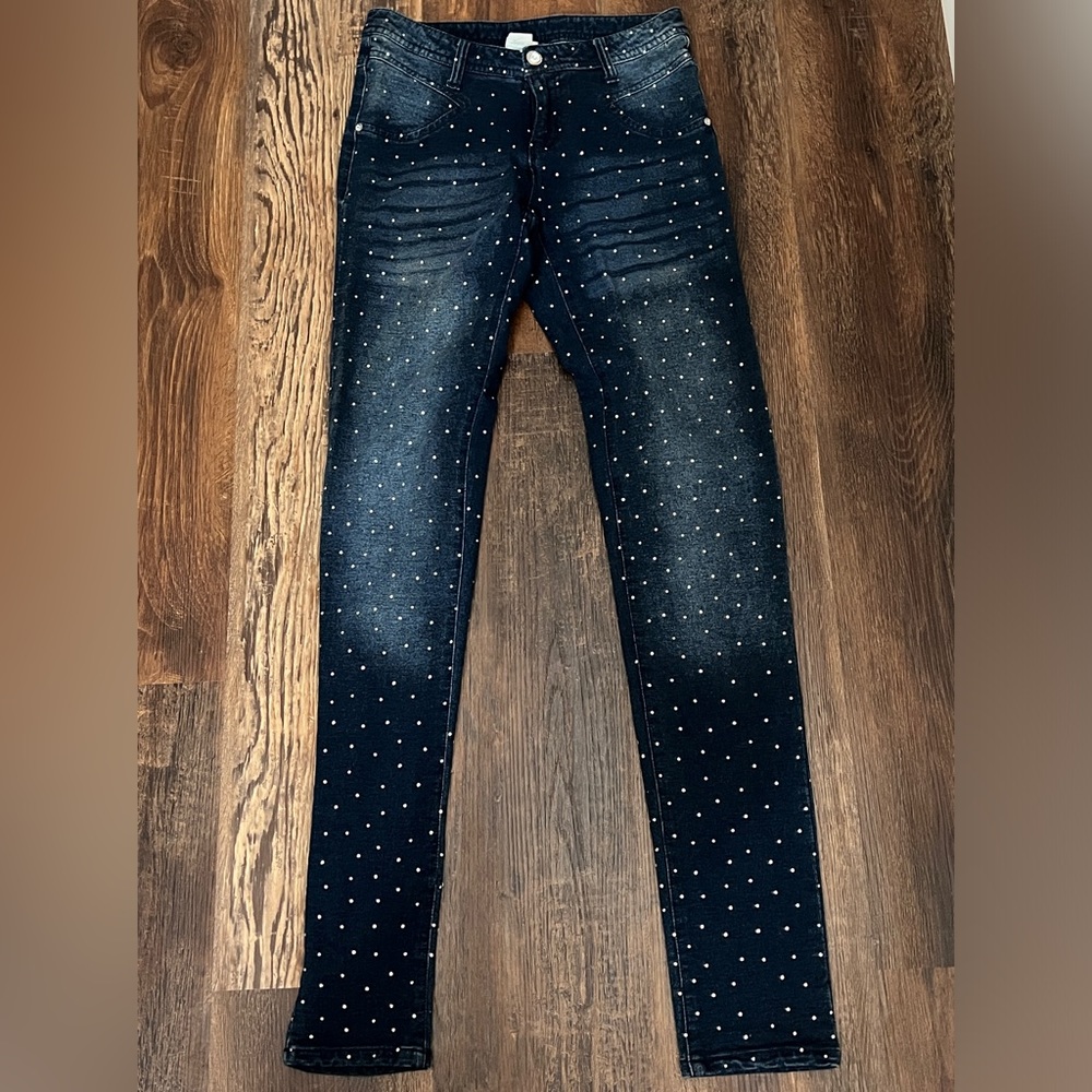 Rhinestone Denim Jeans- hip hop